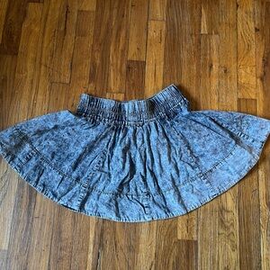 Denim&Co Stonewashed Blue Skater Skirt